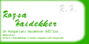 rozsa haidekker business card